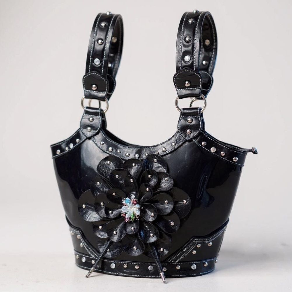 Cowgirl Trendy Black Patent Vinyl Conceal Carry Bag